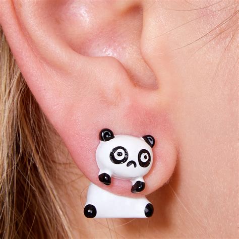 Panda Front And Back Earrings Claires Us
