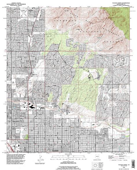 Tucson North Topographic Map 124000 Scale Arizona