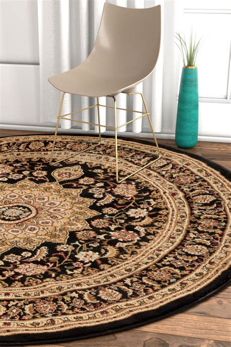 Round rugs are widely used in living room jaipur handloom offers round braided jute rugs, braided living room floor mats, office area carpet and jute door mats for any space of your. Well Woven Sultan Medallion Black Oriental 8 Round (7'10 ...