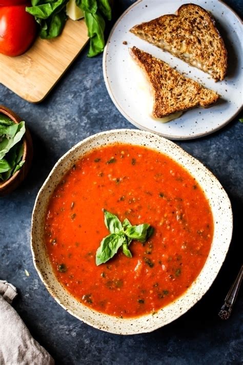 Homemade Roasted Tomato Basil Soup Ambitious Kitchen