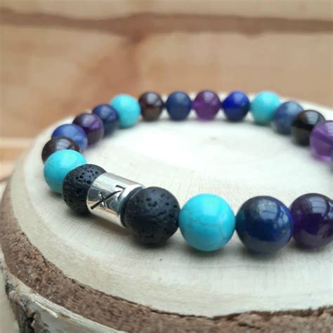 Sagittarius Zodiac Crystal Bracelet Zodiac Gemstone Diffuser Etsy