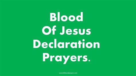 Blood Of Jesus Declaration Prayers