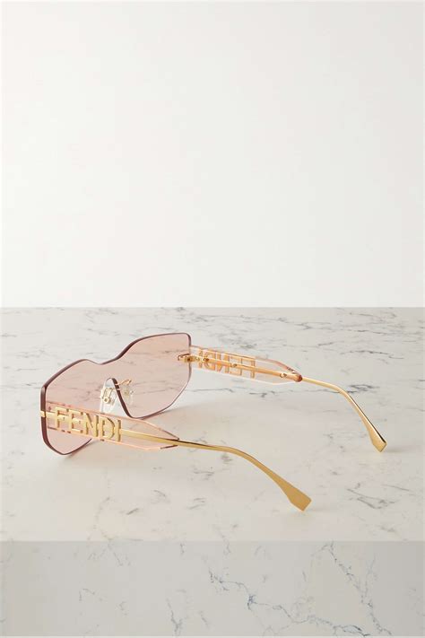 Fendi Eyewear Fendigraphy Square Frame Frameless Acetate And Gold Tone Sunglasses Net A Porter