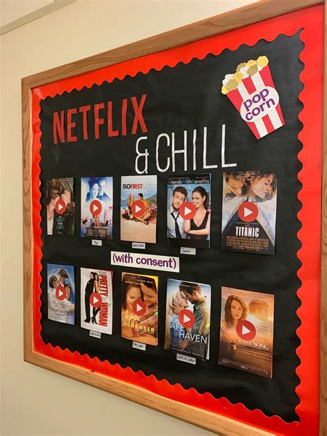 netflix and chill consent bulletin board creative bulletin boards bulletin board design ra