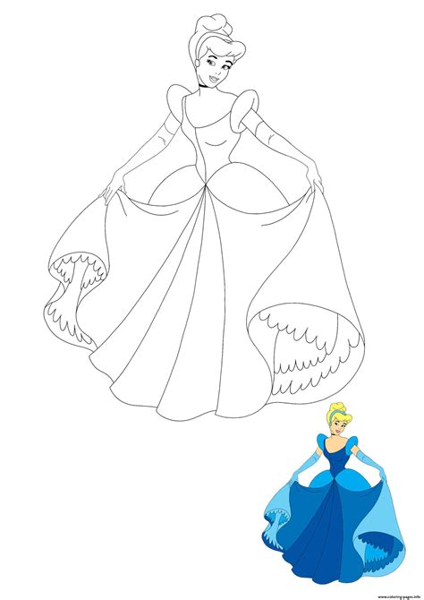 Cinderella Princess Coloring Pages For Kids Printable