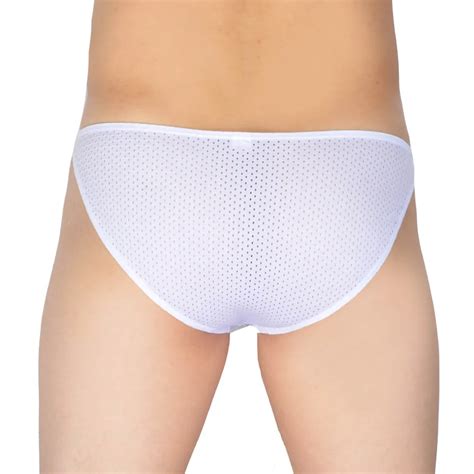 Enhanced Long Pouch Breathable Holes Sexy Mens Underwear Briefs Fashion Male Underpants Solid