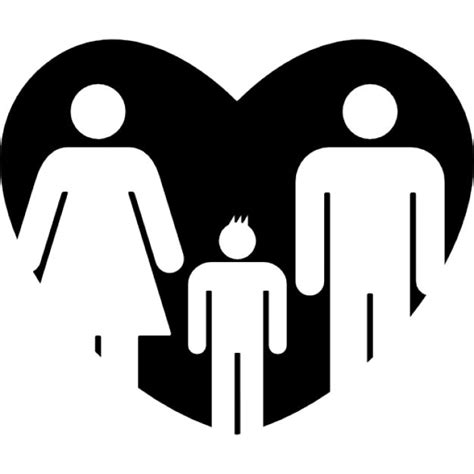 Padre Y La Madre Con Su Hijo En Un Símbolo Del Corazón Del Amor