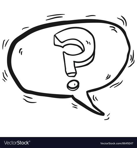 Black And White Question Mark In Cartoon Speech Vector Image