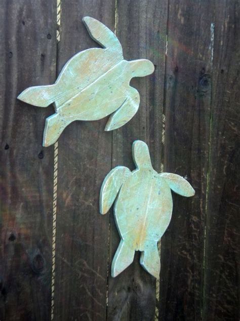 Rustic Wooden Sea Turtles Nautical Decor By TheSavvyShopper1 Coastal