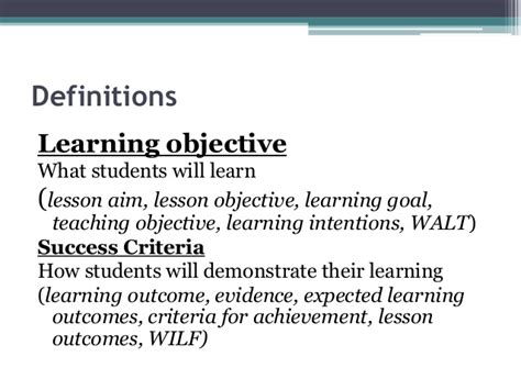 The distinctiveness criterion functions mainly during the assimilation stage. Learning objectives & success criteria inset