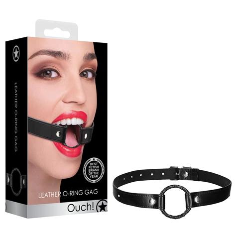 ouch faux leather o ring gag black eve s adult