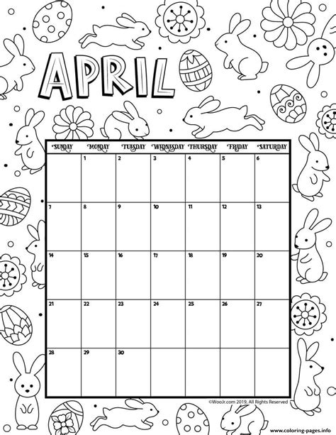 Easter April Coloring Pages Desearimposibles