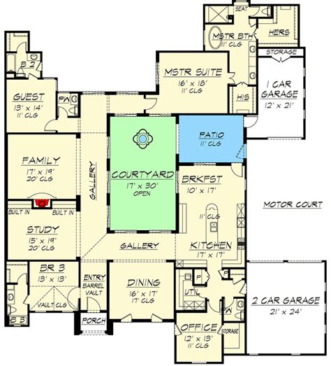 12 Courtyard House Plan Images Sukses