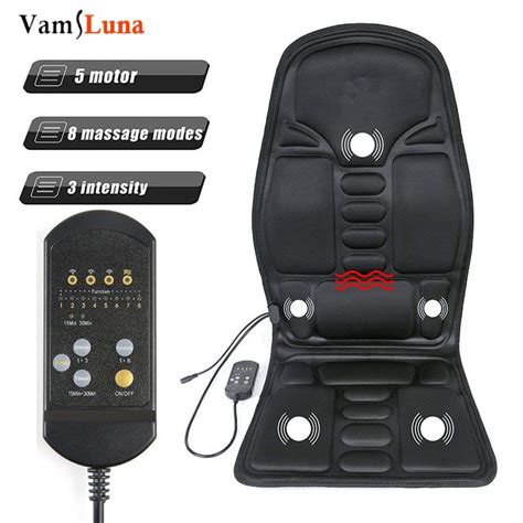 Full Body Back Neck Waist Infrared Therapy Heated Massage Electric Vibrator Cushion Seat Car