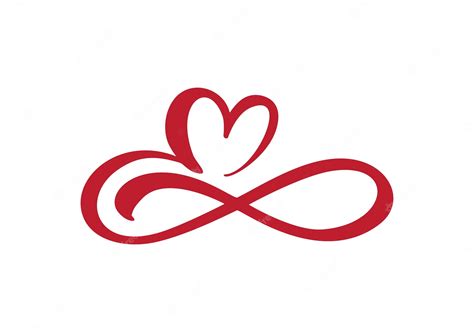 premium vector heart love sign forever infinity romantic symbol cut linked join passion