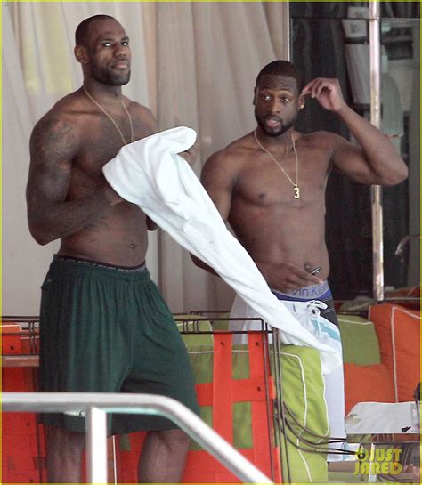 LeBron James Dwyane Wade Shirtless Miami Men Photo 2873107