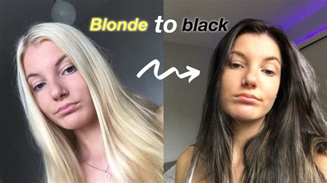 Dying My Hair From Blonde To Black 🖤 Youtube