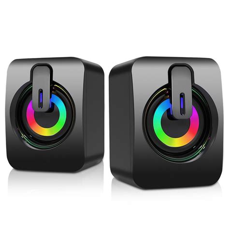 Computer Speakers For Desktop Or Laptop Tsv 20 Stereo Rgb Pc Gaming