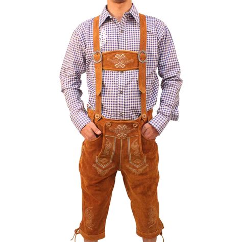 Bavarian Knee Lederhosen Lavish Gold Brown Lederhosen Wears