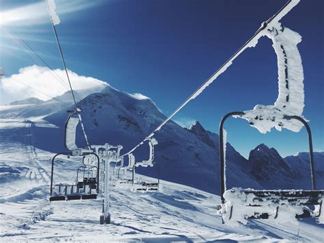 Free Images Mountain Range Ski Lift Snow Mountain Winter Sport