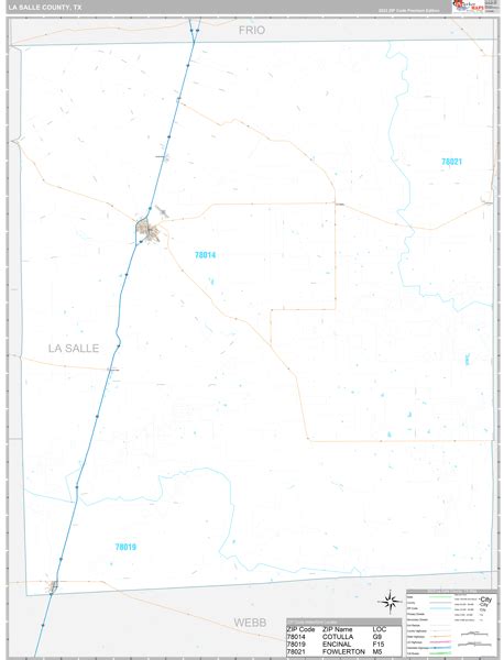 La Salle County Tx Wall Map Premium Style By Marketmaps Mapsales
