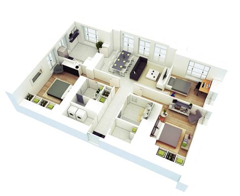 25 More 3 Bedroom 3d Floor Plans Architecture And Design