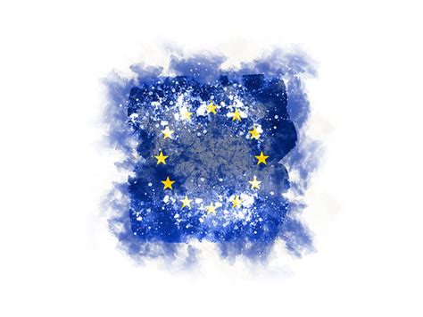 Square Grunge Flag Illustration Of Flag Of European Union