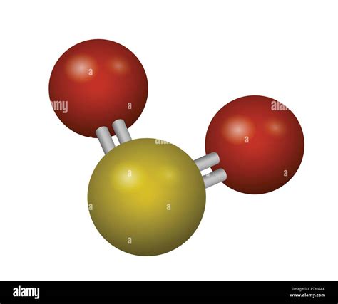 Una Molécula De Dióxido De Azufre Modelo 3d De So2 Ilustración