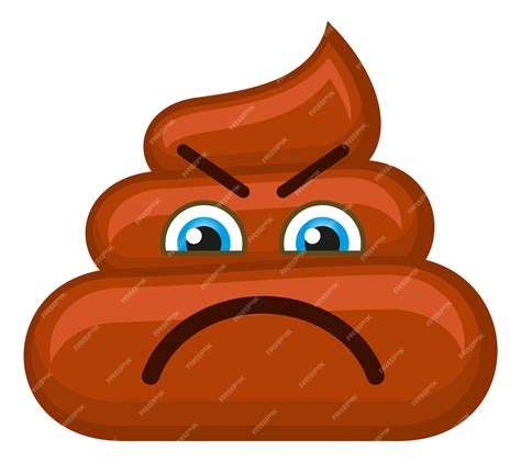 Premium Vector Angry Poo Emoji Grumpy Poop Pile Emoticon