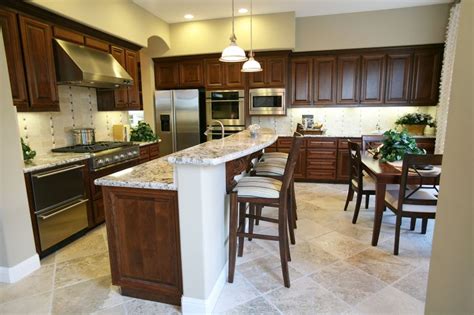 Dark Cherry Color Kitchen Cabinets And Isles Home Design And Decor