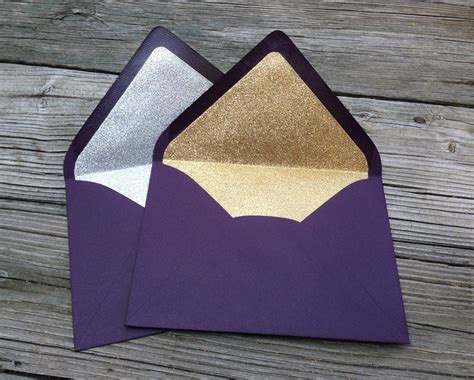 Aubergine Dark Purple Pink A7 5x7 Gold Or Silver Glitter Lined Etsy