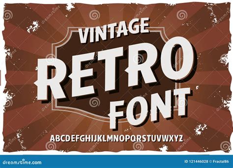Vector Vintage Typeface Retro Font Stock Vector Illustration Of
