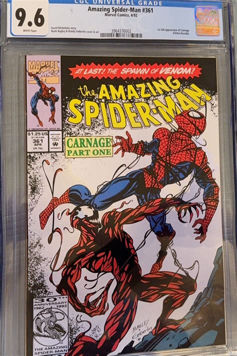 Amazing Spider Man 361 High Grade 1st Full App Carnage Marvel 1992