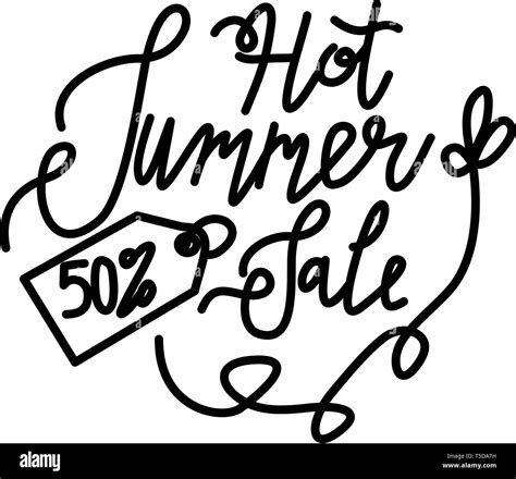 Hot Summer Sale Script Text Design Template Stock Vector Image & Art