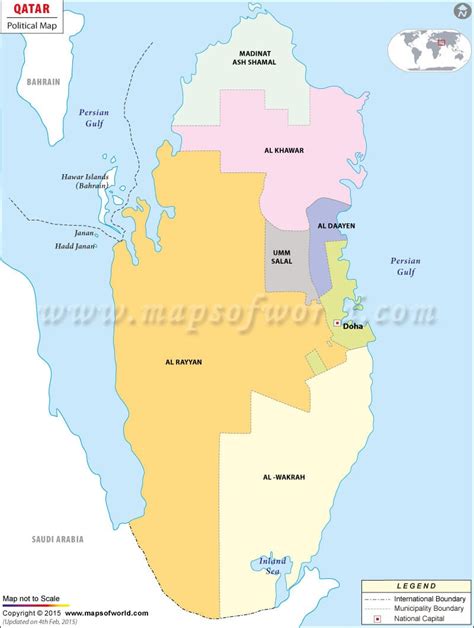 Political Map Of Qatar Qatar Municipalities Map