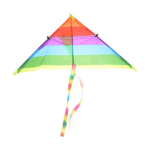 Triangle Rainbow Flying Kite Kids Children Outdoor Fun Sports Toy High