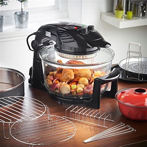 VonShef Halogen Oven Air Fryer With Hinged Lid L Inludes Full Accessories Pack Timer