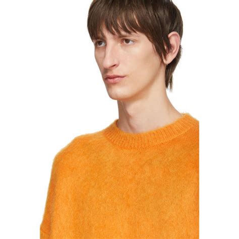 Off White Orange Brushed Diag Sweater Off White