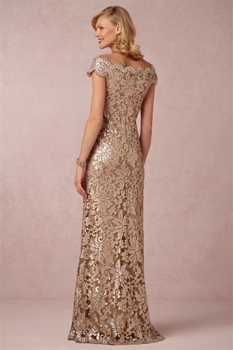 Gold Lace And Sequin Gown Bride Groom Dress Mother Of Groom Dresses Bride Gowns Mothers