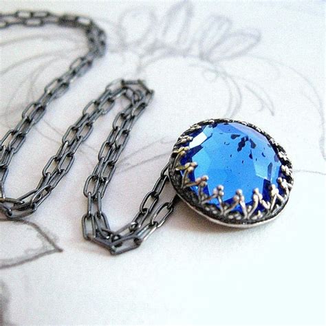 Items Similar To Blue Swarovski Crystal Pendant In Sterling Silver On Etsy