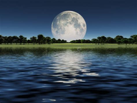 Moonrise Over The Earth Stock Illustration Illustration Of Moon