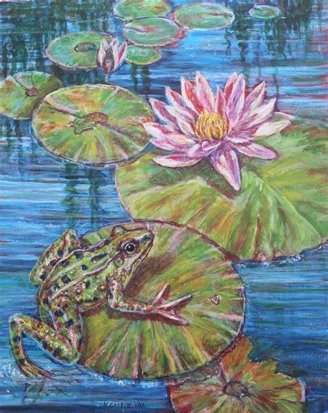 Lily Pad Frog Painting By Veronica Cassell Vaz Fine Art America