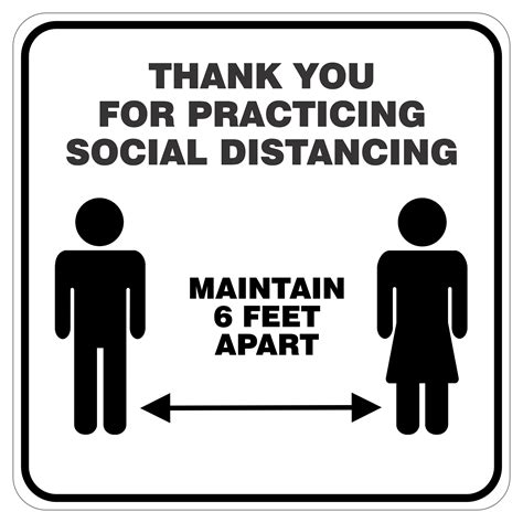 Foxstamp Thank You For Practicing Social Distancing Maintain 6 Feet
