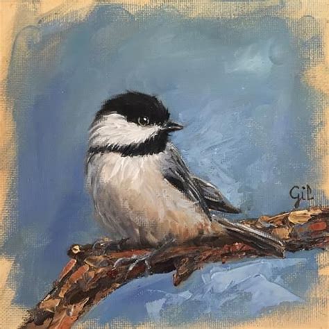 Daily Paintworks Chickadee Original Fine Art For Sale Ute Gil