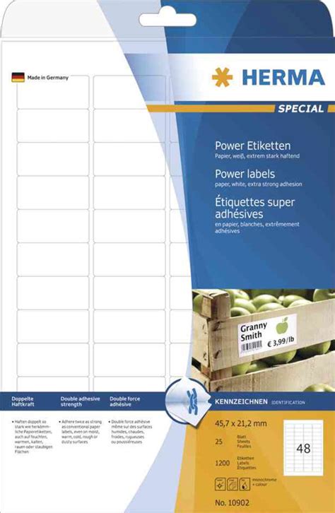 Etiquettes Superprint Power 356 X 169 Mm Blanc Autocollantes Herma