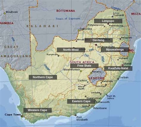 Map Of South Africa Cities Map Of South Africa Pictures