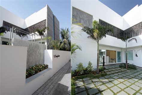 L House Dipen Gada And Associates Compound Wall Gate Design House