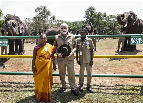Prime Minister Modi Interacts With ‘elephant Whisperers Bomman Bellie