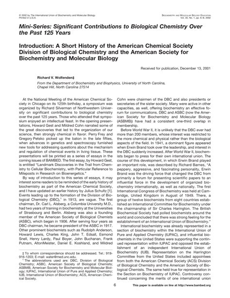 Pdf A Short History Of The American Chemical Society Division Of