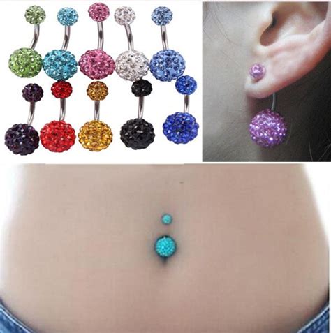 Freeshipping 316l Steel Surgical Navel Belly Button Bar Ring Barbell